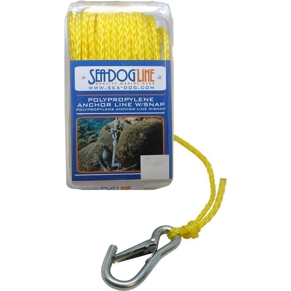 Sea-Dog, Anchor Line w/ Snap, Hollow Braid Poly Pro, 1/4", 50'