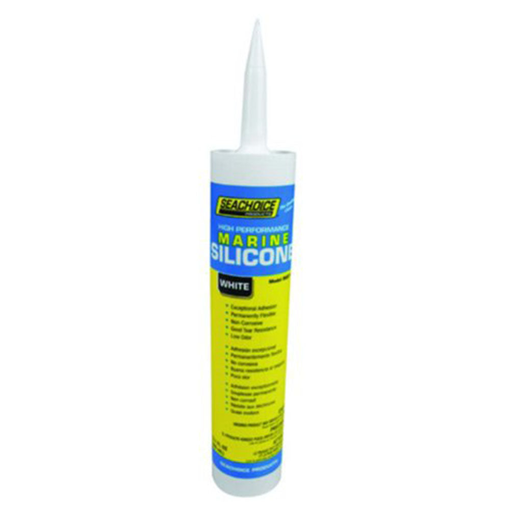 SeaChoice, High Performance Marine Silicone Sealant, White, 10.1 oz Cartridge