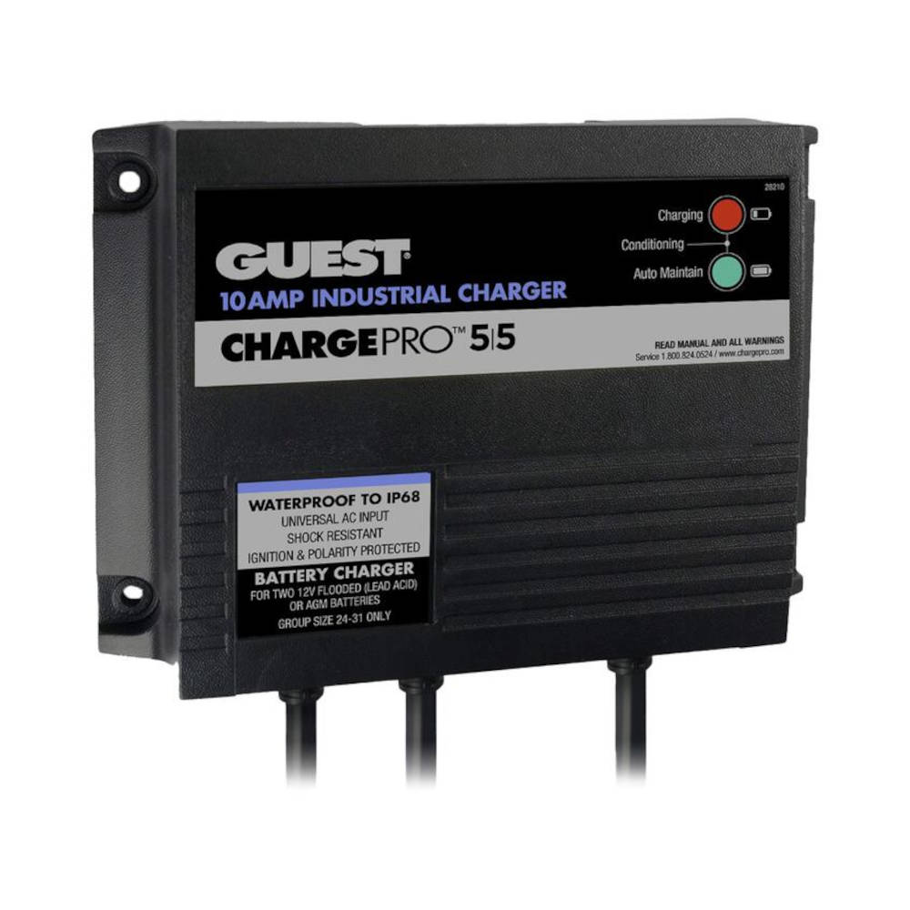 Marinco On-Board 2 Bank Battery Charger, 10A (5/5), 12/24V 120V Input