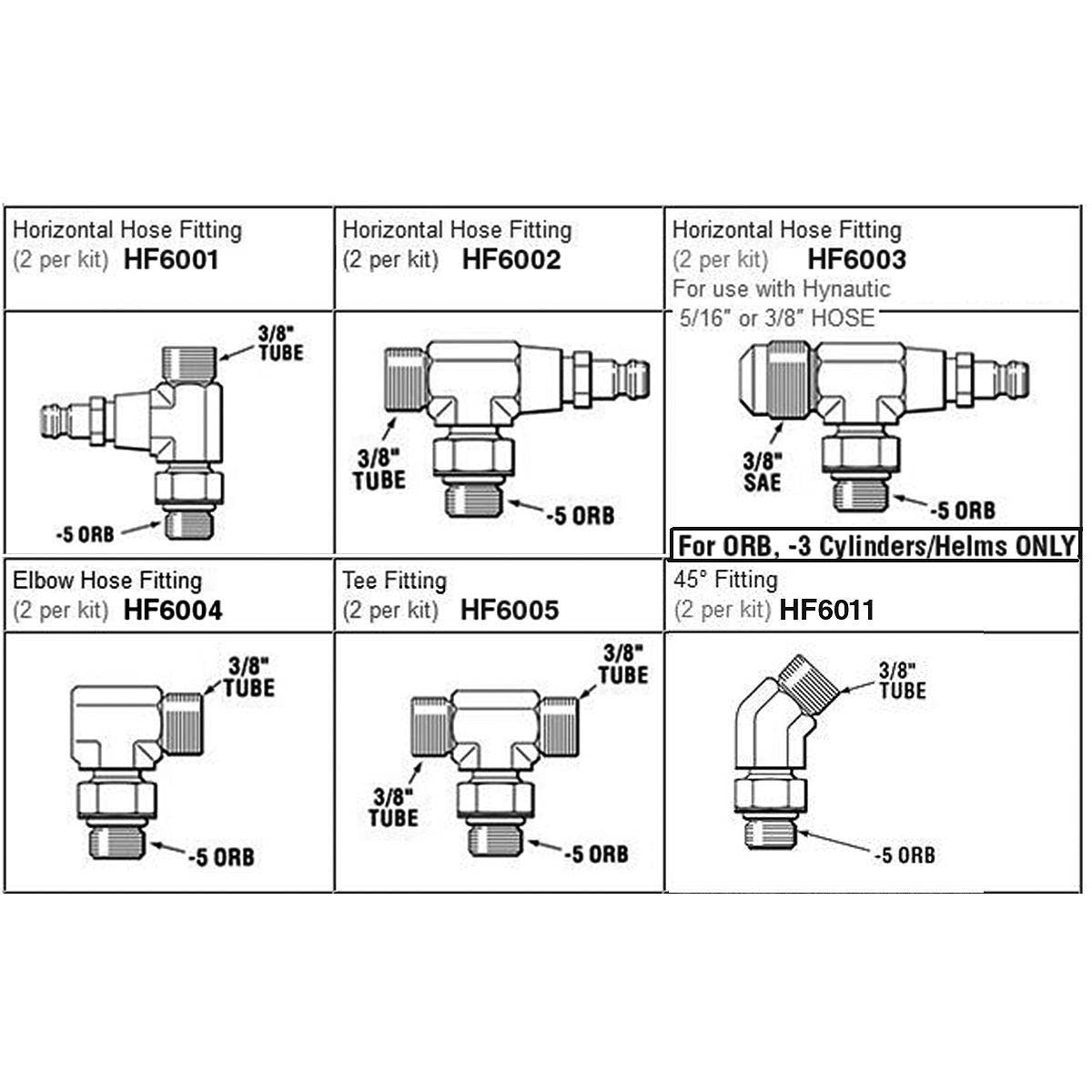 SeaStar ORB Hose Fittings, -3 Helms/Cylinders, 90 Deg. Elbow