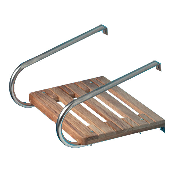 Swim Platform, Teak, Two Side Rails, Inboard/Outboard w/ hardware