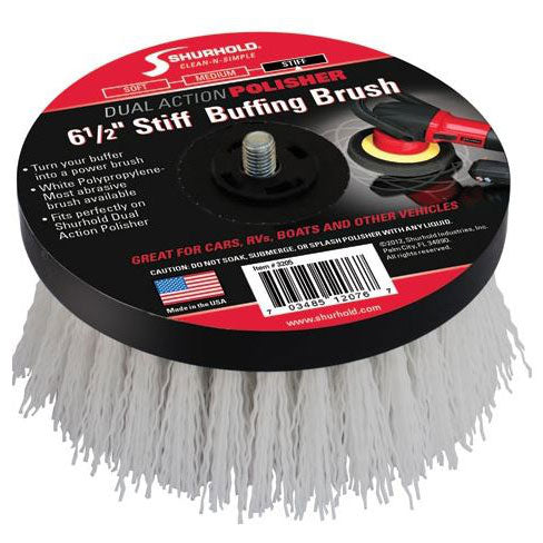 DAP Scrub Brush, Stiff Buffing, 6-1/2", White