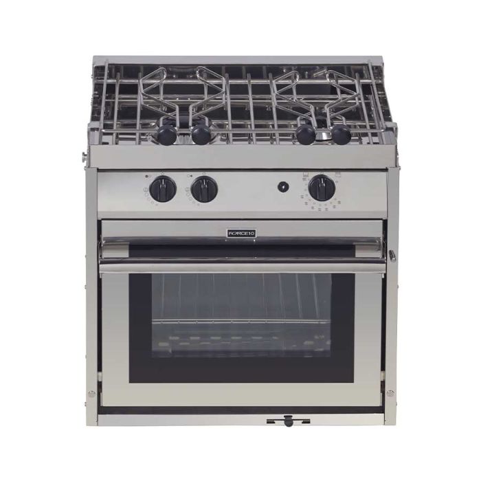 Force 10, 2 Burner, Gimbaled Galley Range, Propane / Butane, Euro Standard, See Thru Glass Door