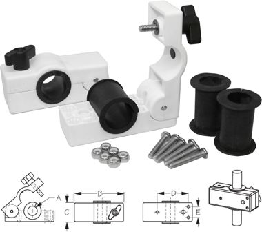 Sea-Dog, Removable Rail Mount Clamps, 3/4", 1", 1-1/4" Dia. (2 per Pack)