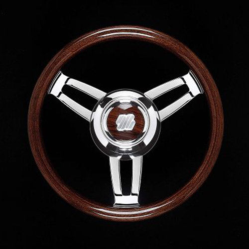 Uflex Mahogany Boat Steering Wheel, 3 Spoke, MOROSINI