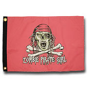 Taylor Made Flag, Pirate Girl Zombie, Nylon, 12" x 18"