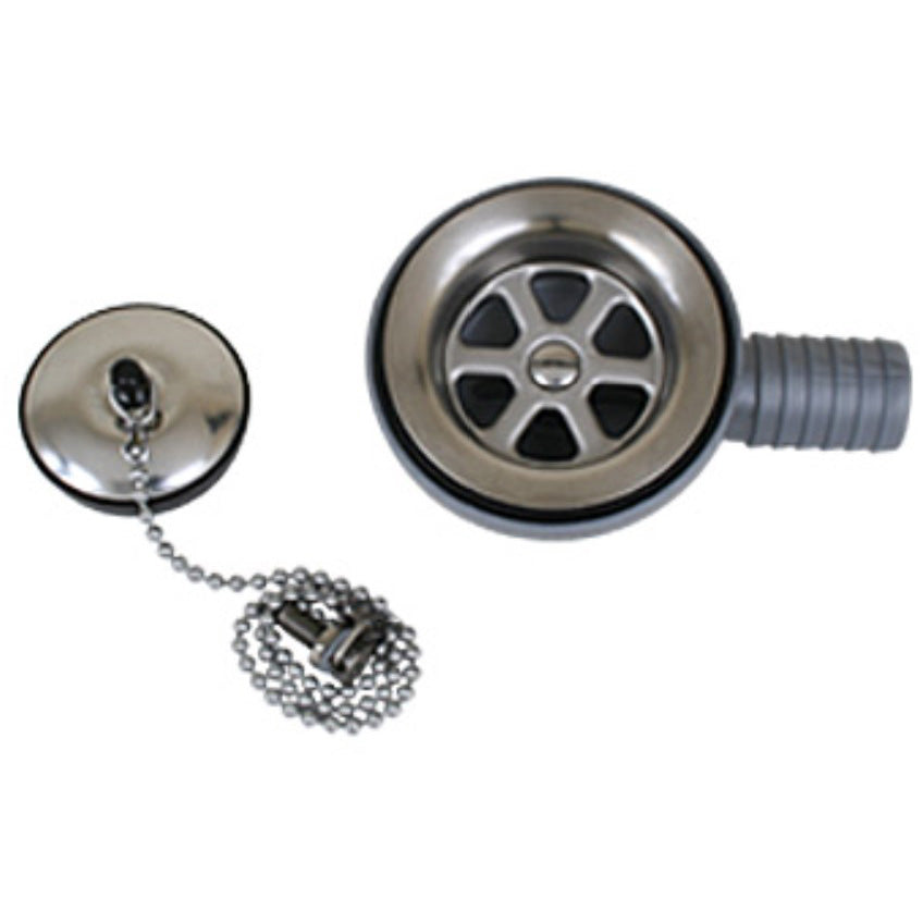 Scandvik 1" Flush Mount Sink Drain with Stopper