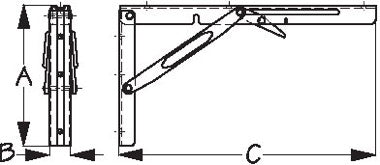 Table Support Brackets, Folding Wall Mount, Heavy Duty, Pair, Bulk