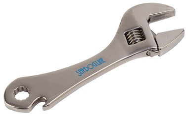 Adjustable Jaw Wrench with 1/4" Hex Head and Bottle Opener