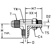 Straight Thread Run Tee, 3/4 x 1 1/16-12