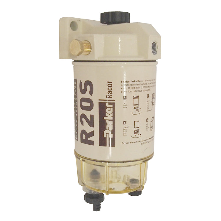 230R Fuel Filter/Water Separator, Plastic Bowl, 2 Micron Element
