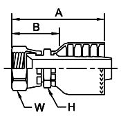 Female JIC 37 deg. - Swivel Straight, 1 x 1