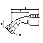 Female JIC 37 deg. - Swivel 45 Elbow, 1 x 1