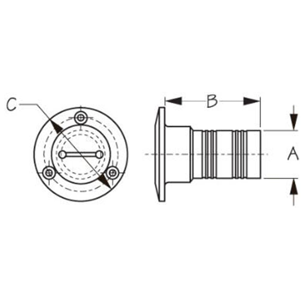 Sea-Dog, Hose Deck Fill, 1-1/2" Hose, Waste, Bulk Pack