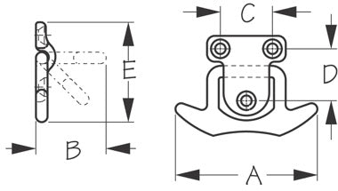 Stainless Steel Folding Cleat 3-1/2"