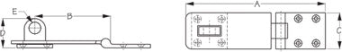 Chrome Plated Brass Heavy Duty Hasp 5-7/8" Overall