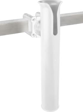 Rail Mount Rod Holder, Square Rail, White