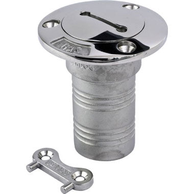 Stainless Steel Hose Deck Fill, Gas 1-1/2 w/ Key