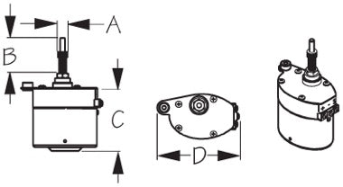 Standard Wiper Motor Only 2-1/2" 110 Degree
