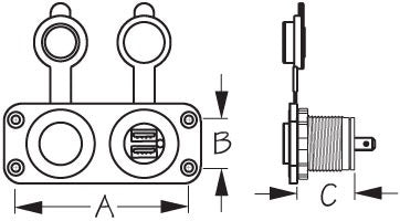 Double USB & Power Socket Panel