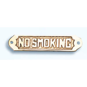 No Smoking Brass Plaque