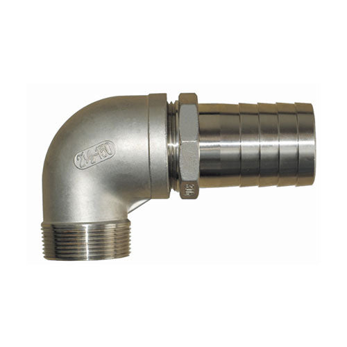 Groco 3/4" Standard Flow #316 SS Pipe/Hose + Street Elbow
