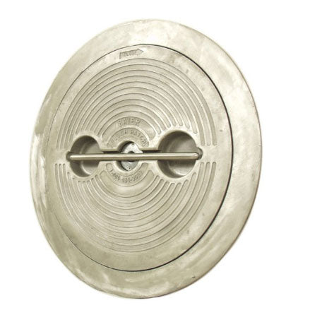 Baier, Hatch, Flush, Pull-Up T-Handle, Round, 20", Aluminum, with Cast Aluminum Deck Ring