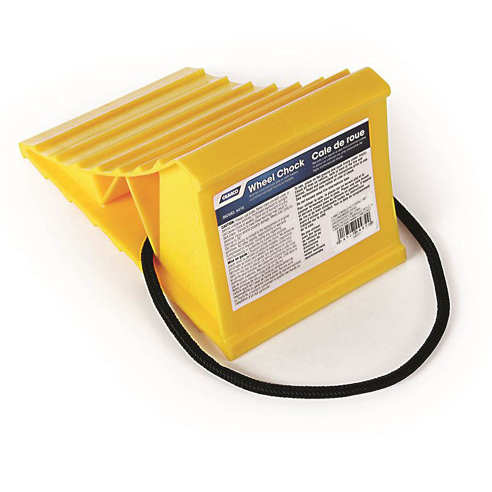 Camco Wheel Chock with Rope - Yellow