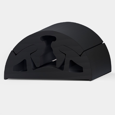 BINO 40 Rub Rail, 2 Piece 1-5/8", Black, T130-115-001-B, Sold by the Foot