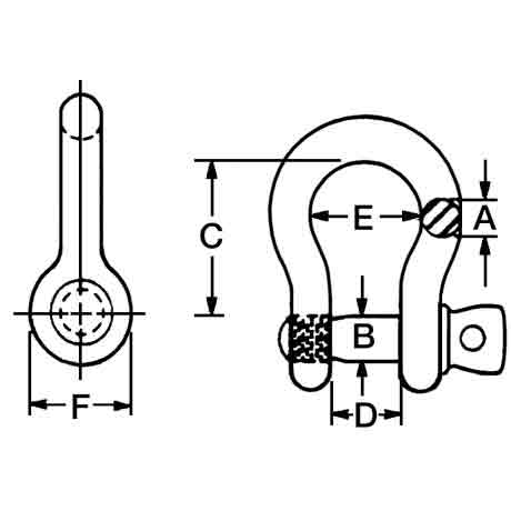 Campbell Forged Anchor Shackle Galvanized Spa 1/4"