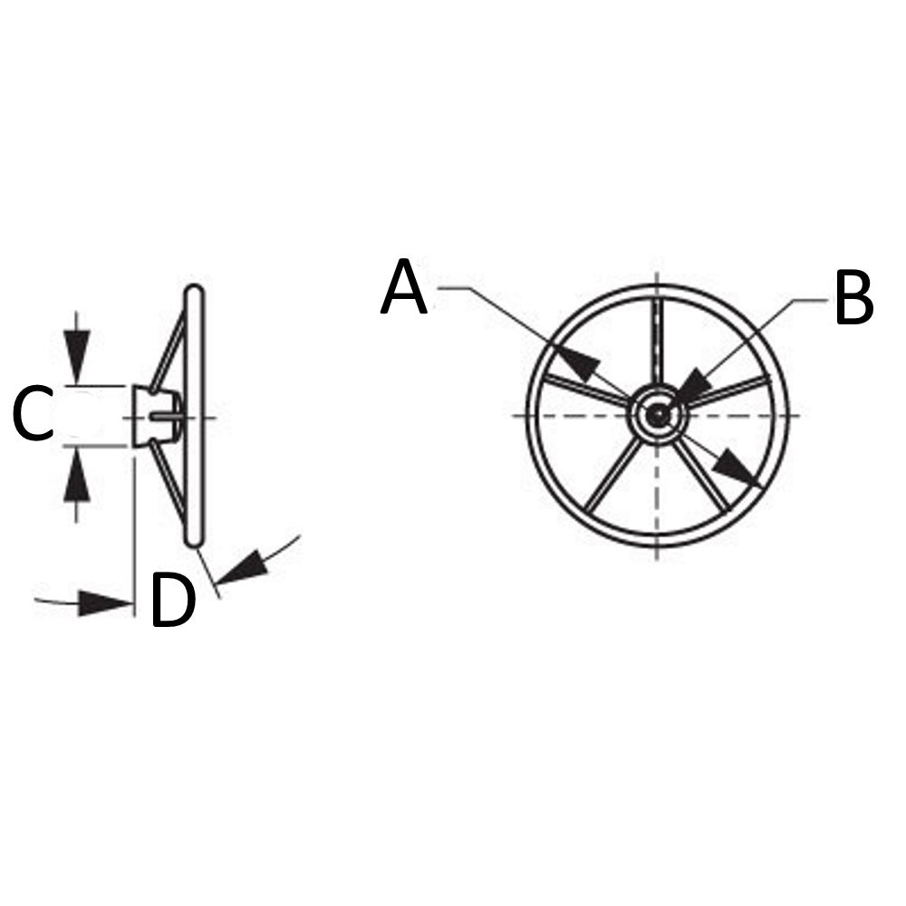 Sea-Dog 12" 5-Spoke Steering Wheel