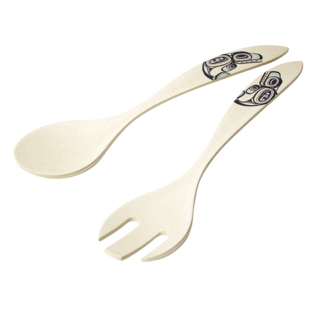 Bamboo Whale Salad Servers
