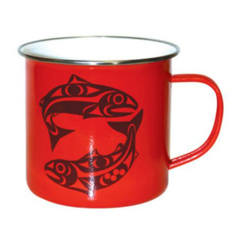 17 oz Salmon Enamel Mug