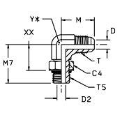 Straight Thread Elbow, 5/8 x 7/8-14