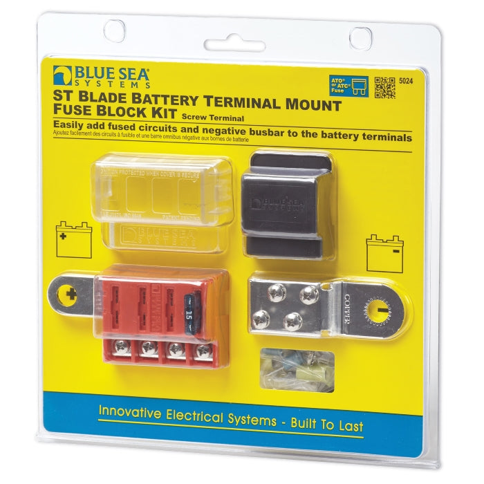 Blue Sea, 5024, ST Blade Battery Terminal Mount Fuse Block Kit