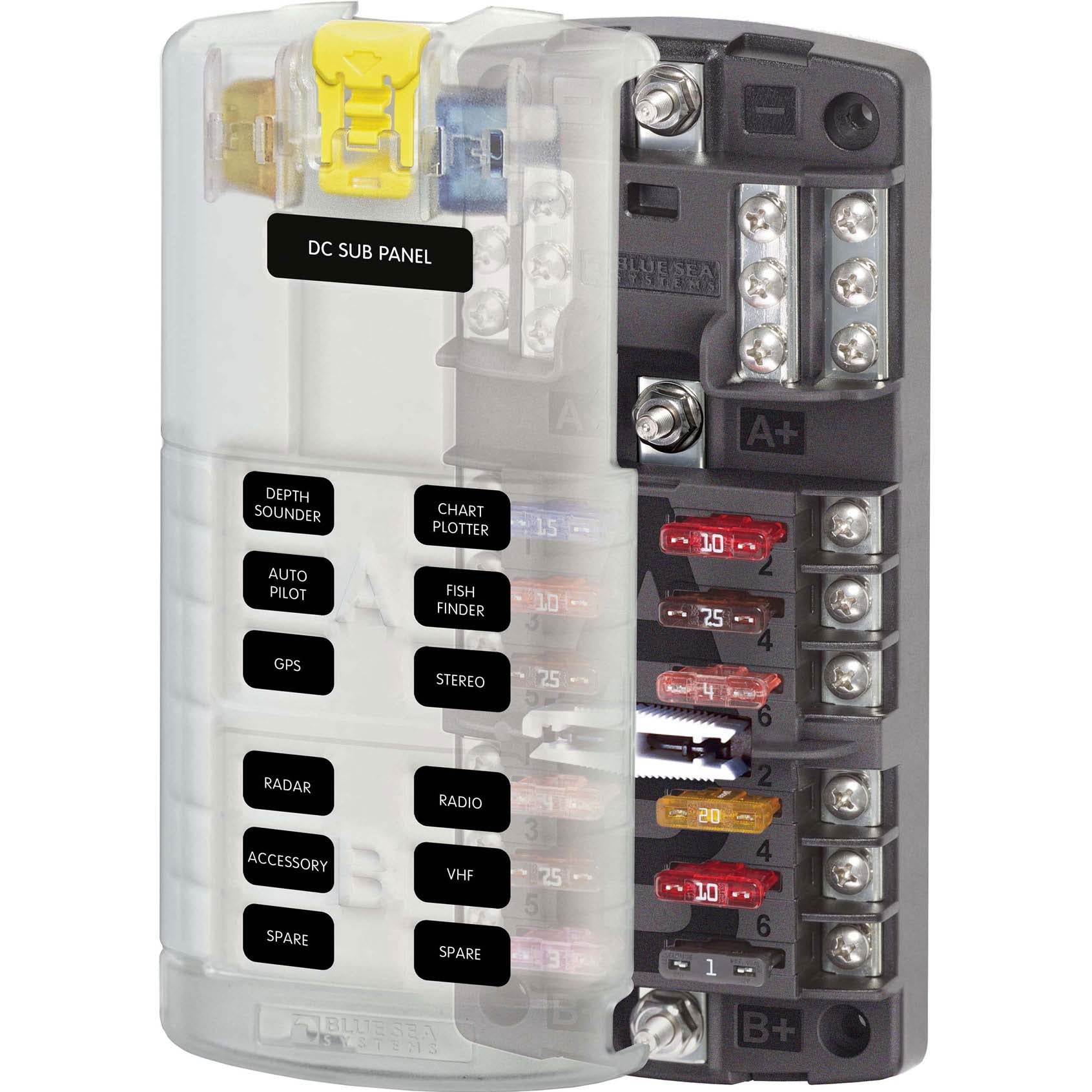 Blue Sea Systems ST Blade Split Bus Fuse Bock