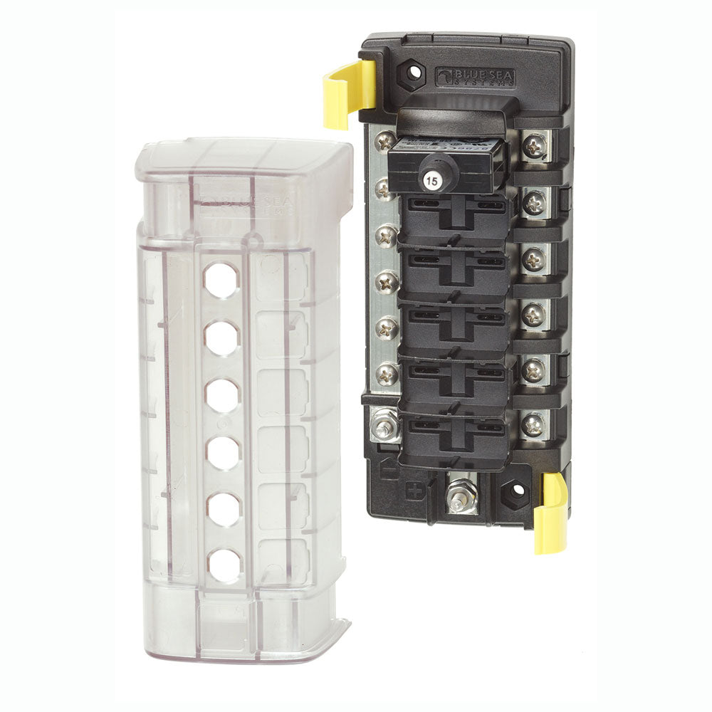 Blue Sea ST CLB Circuit Breaker Block - 6 Position with Negative Bus, p/n 5052