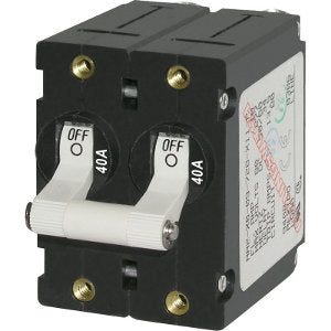 AC C-Series Double Pole Circuit Breaker, White Toggle