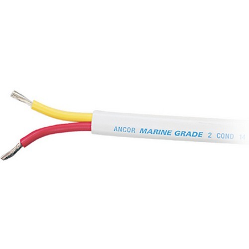 Safety Duplex Boat Cable, Flat, White over Red and Yellow