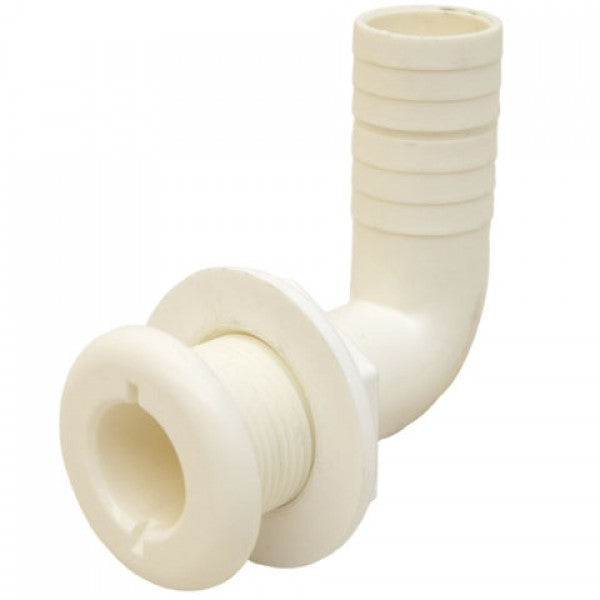 Attwood, 3879, 90 Degree Thru-Hull Connector, 1-1/8", White