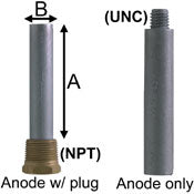 Zinc Engine Anodes With Plugs