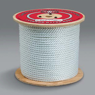 3 Strand White Nylon Anchor Line w/ SS Thimble