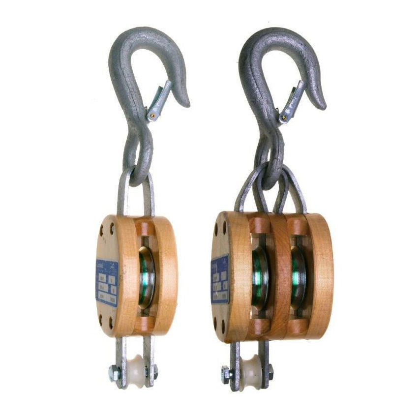 Campbell, Wood Shell Blocks w/ Screw Pin Anchor Shackle