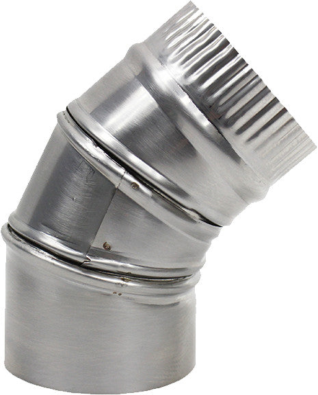 Dickinson Marine, Stove Pipe, Exhaust Flue Elbow, 45 Deg. Stainless Steel