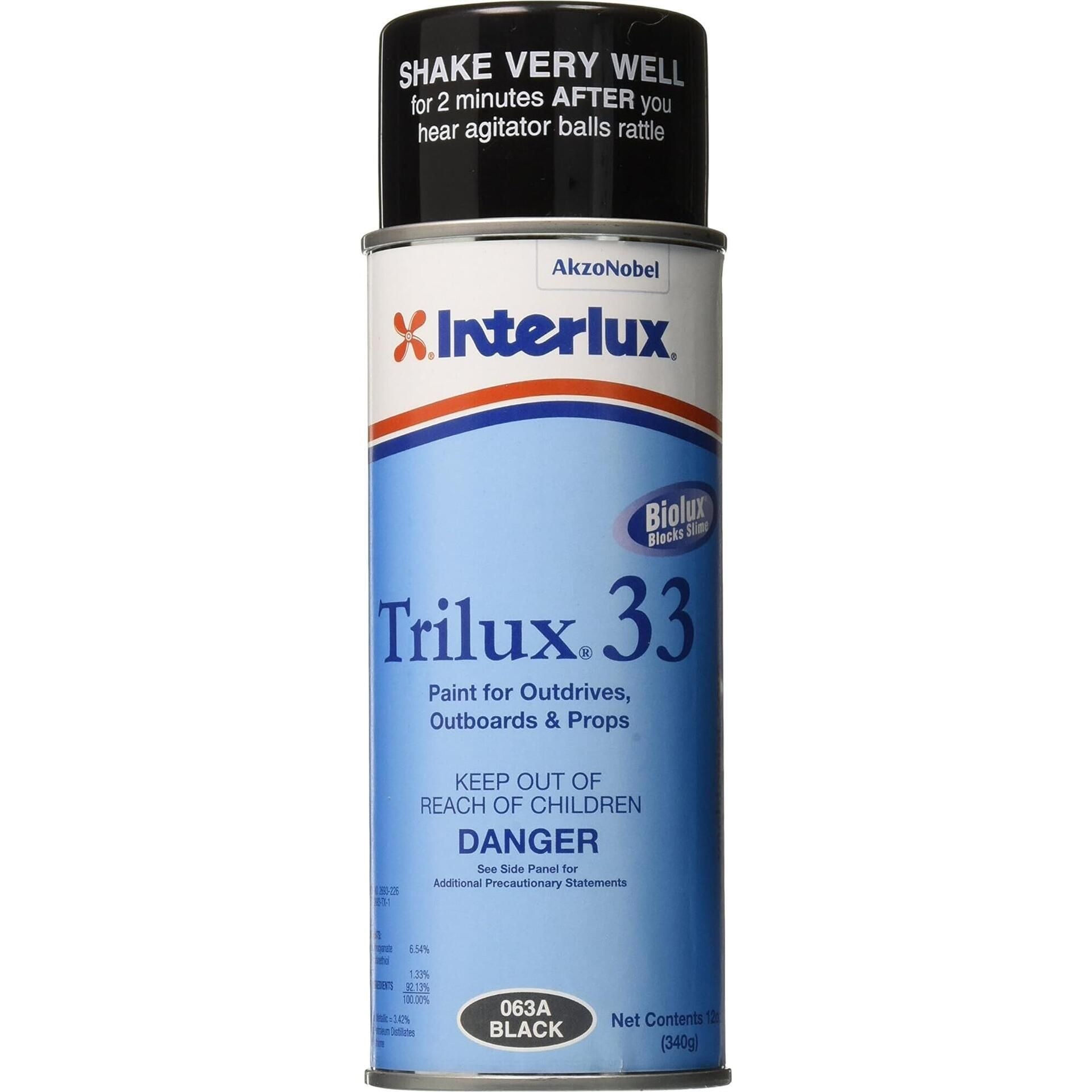 Interlux, Trilux Prop & Drive Paint, Aerosol, Antifouling, Aluminum Outboards & Outdrives