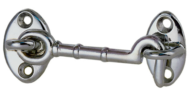 Cabin Door Hook, Chrome Plated Cast Bronze