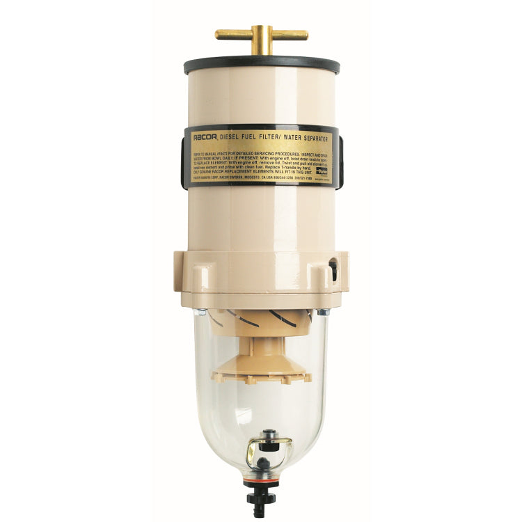 900FH Series Turbine Diesel Fuel Filter/Water Separators, 90 gph, with Plastic Bowl