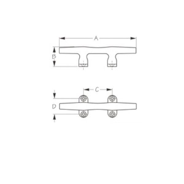 Sea-Dog, Open Base Cleat, Die Cast Zinc, Chrome Plated