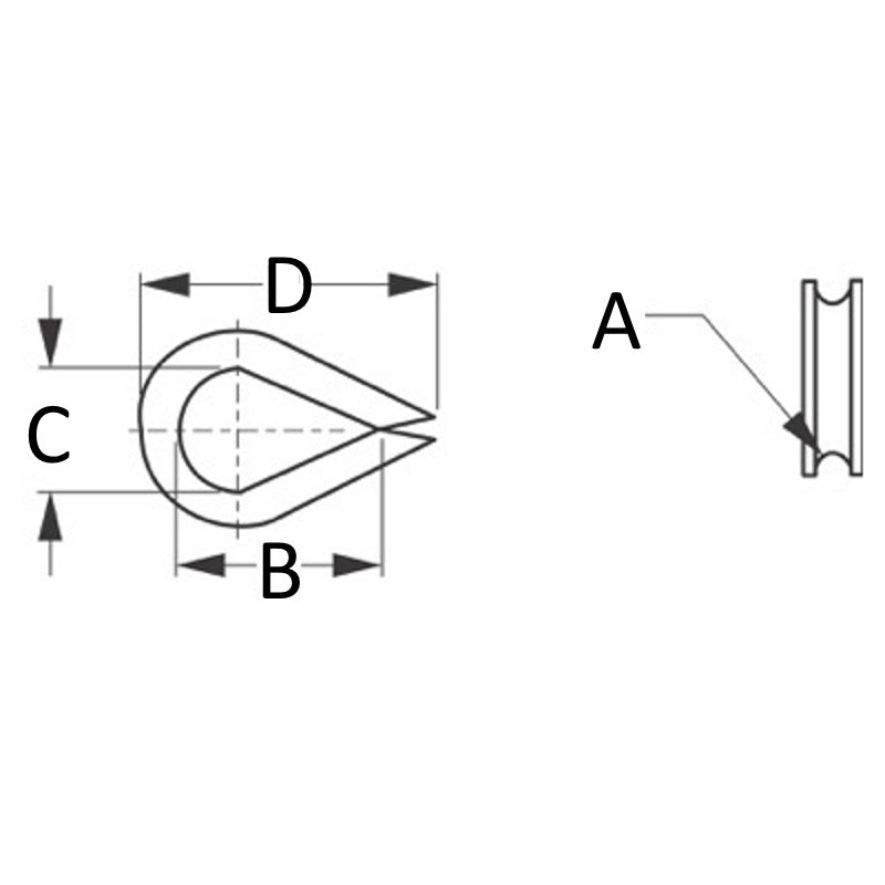 Sea-Dog, Heavy Duty Thimbles made with Stamped 304 Stainless Steel