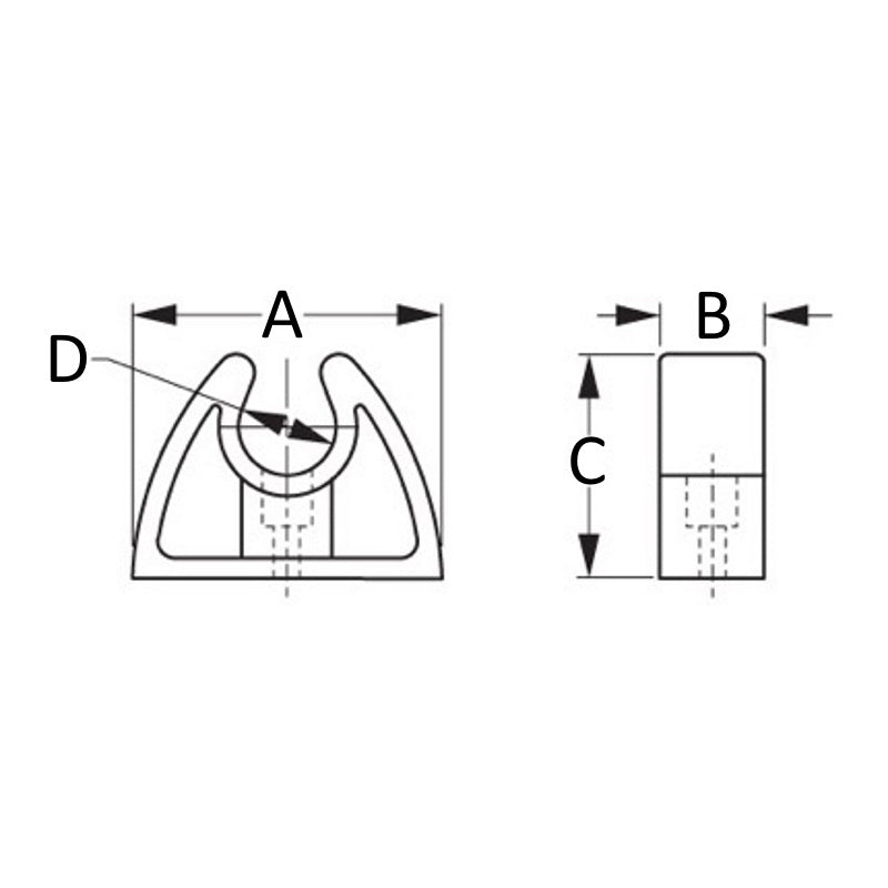 Sea-Dog, Pole Storage Clip, Krayton Rubber